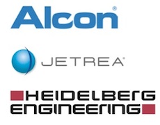 Logos der Hauptsponsoren: Alcon, Heidelberg Engineering