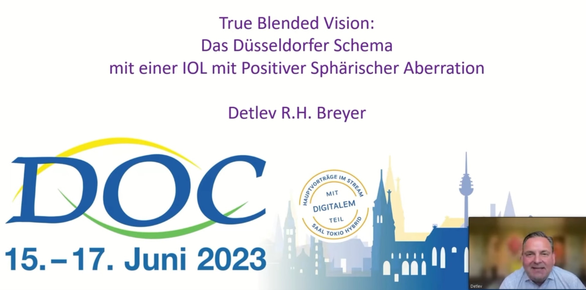 Vortrag von Dr. Breyer beim DOC 2023 Kongress über den Überblendvisus